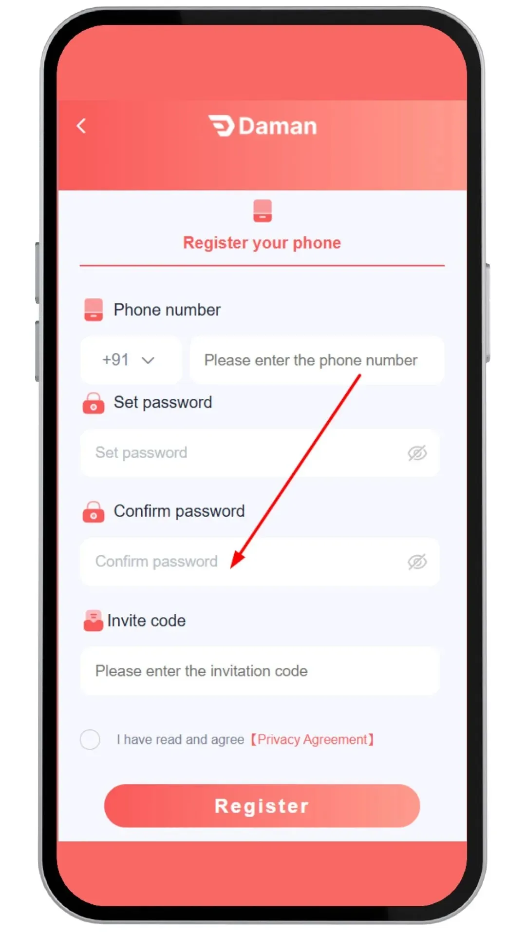 Confirm password